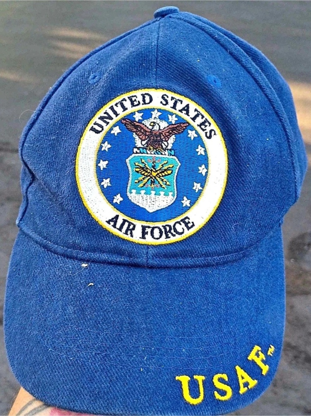Blue Air Force Embroidered Cap
